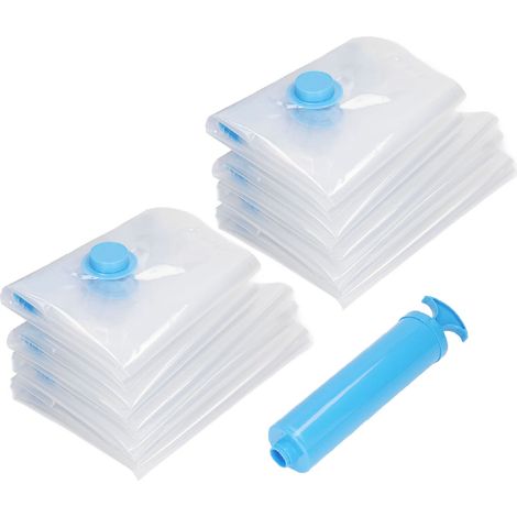 Set di 8 sacchetti per il sottovuoto con 1 kit manuale per la compressione del sottovuoto per la pompa ad aria.