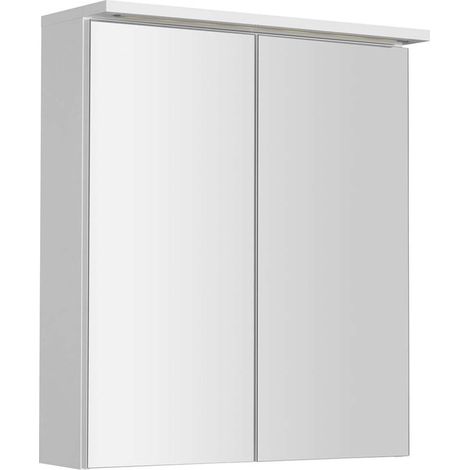 Aqualine KAWA - Armario con espejo e iluminación LED, 60x70x22 cm, blanco WGL60S (1/5)
