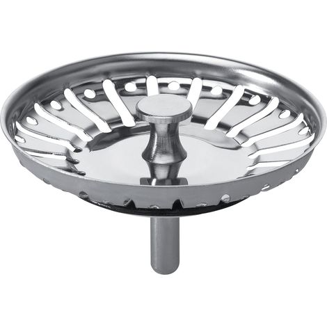 Crépine d'évier de cuisine universelle en acier inoxydable (acier inoxydable) (1/4)