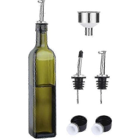 Carafe à olives en verre z - 500 ml, vinaigre vert et huile d'olive, avec bec verseur et entonnoir - Édition carafe à olives (1/5)