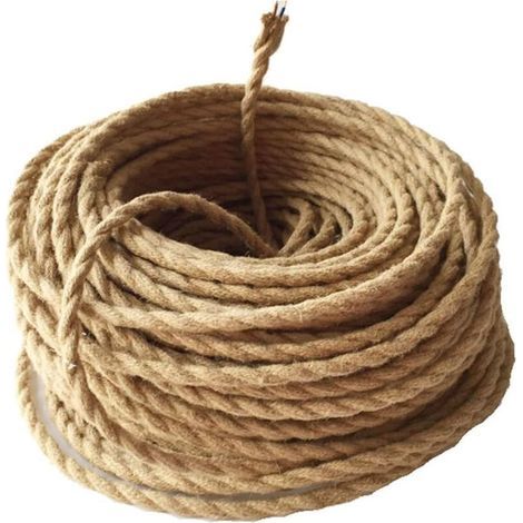 Fil électrique tressé 10m – 2 conducteurs 0,75 mm² – Câble cuivre vintage pour lampes suspendues et lustres – Diamètre 10mm (1/5)