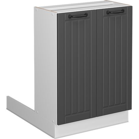 Kücheninsel Fame-Line, Anthrazit Landhaus, 60 cm ohne Arbeitsplatte, Vicco