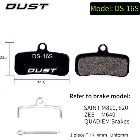 Plaquettes de frein à disque hydrauliques semi-métalliques DUST pour VTT, compatibles avec les systèmes XT XTR M315, SRAM BB5 et BB7. (1/5)