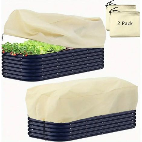 Housses de protection contre le gel pour plantes / Couvertures antigel hivernales — Convient aux plantes en pot, réutilisable, avec cordons de serrage — 100 cm x 40 cm x 45 cm (paquet de 2) (1/4)
