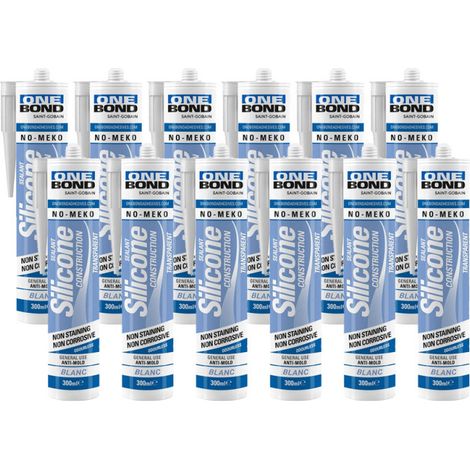 Set mit 12 Kartuschen Bau-Silikon weiß 300 ml - OneBond 63642597423x12 (1/2)