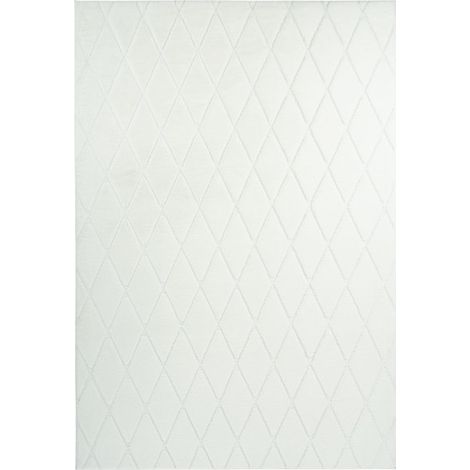 Tapis Shaggy Géométrique "Vivica" Blanc 160 x 230 cm (1/4)
