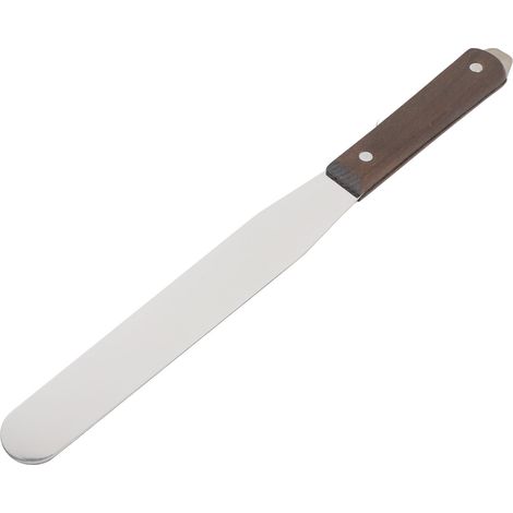 Spatule à glaçage droite, manche en bois en acier inoxydable, décoration de gâteaux, glaçage pour la cuisson, peinture, 8 pouces