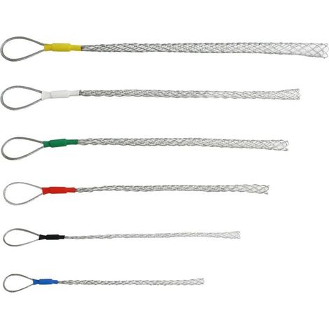 Juego de 6 manguitos de tracción de cable de acero galvanizado – Diámetro 4-25 mm – Para un rápido tendido en conductos – Ligeros y duraderos (1/5)