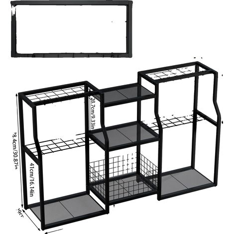 Organizador de herramientas de jardín, construcción metálica, diseño ecológico, estilo B, 123 x 29 x 78 cm. (1/2)