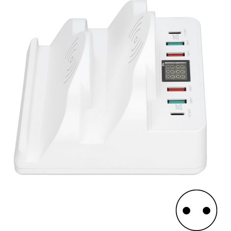 Station de Charge Sans Fil Rapide QC3.0 PD avec Écran - Hub USB pour Multi-Appareils - Prise EU 100‑240V (1/5)