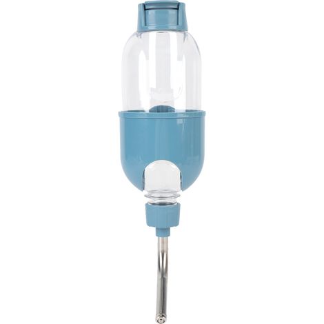 Bouteille d'eau suspendue en plastique pour chien, grande capacité, conception à Double perle, distributeur de cage pour chiot, chat, lapin, bleu (1/5)