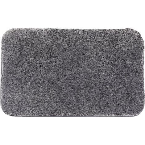 Tappetino da bagno in microfibra, spessore extra 2 cm, super assorbente, antiscivolo, grigio, 40x60 cm (1/3)