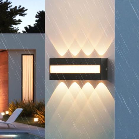 Murale Exterieure LED Applique Exterieur/Intérieur IP65 Étanche Blanc Chaud 3000K Lampe d'extérieur Lampe Murale en Aluminium Pour Salon, Jardin, Mur de Maison, Terrasse (1/5)