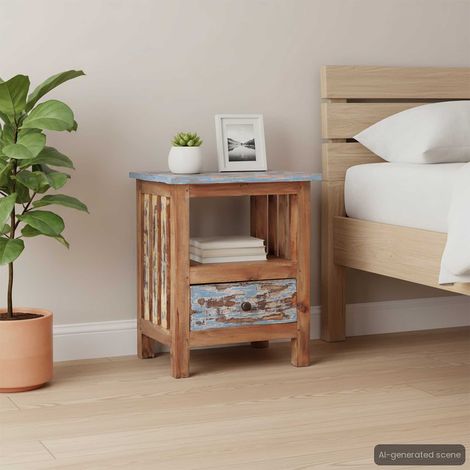 283926 vidaXL Bedside Cabinet 41x30x50 cm Solid Mahogany Wood (1/5)