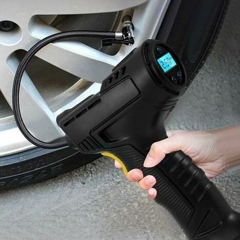 Inflatable Cordless Portable Tire Inflator 120W Air Compressor Tire Pump for Cars, Motorcycles, Bicycles with LED Digital Pressure Gauge 2000mAh for Car Motorcycle Bike