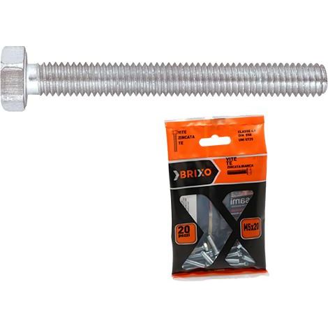 Vite zincata brixo classe 4.8 din 558 uni 5725 confezione da 10 pezzi dimensioni m6 x 50 millimetri