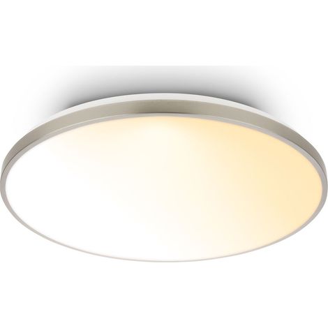 Briloner LED Deckenlampe Fernbedienung Ø48cm Rund 44W 5300lm 2200K-4000K Warmweiß bis Neutralweiß Dimmbar Nickel-matt - Deckenleuchte Wohnzimmer Schlafzimmer Küche