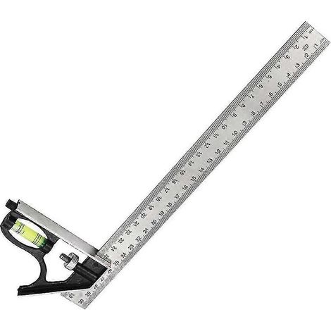 Équerre combinée mobile 300 mm, équerre de menuisier mobile à 90° et 45°, équerre pivotante P (1/5)
