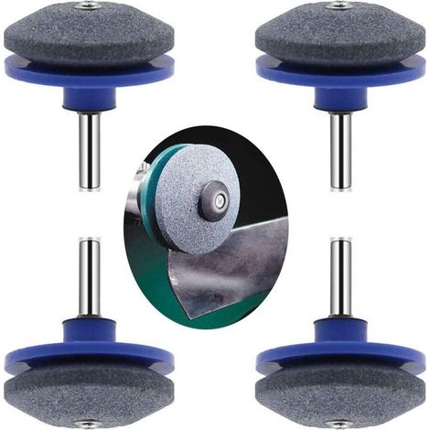 Aiguiseur de Lame pour Tondeuse à Gazon Tondeuse à Gazon pour Jardin Grinder Aiguiseur de Pierre pour kit de réparation pour perceuse à Colonne, kit de 4 (1/5)