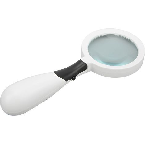 Loupe à main ronde HD avec éclairage LED, effet grossissant puissant pour lecture, observation et détection, poignée ergonomique. (1/5)