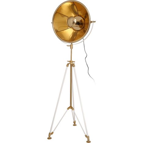 Lampada da terra Bowie in acciaio beige e oro (1/3)