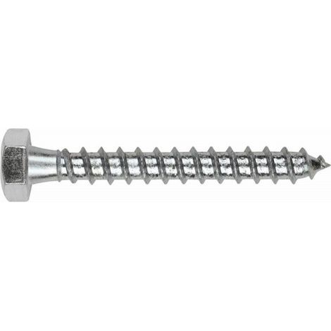 (6X60) TORNILLO CON ROSCA PARA MADERA Y AGLOMERADO Y CABEZA HEXAGONAL CON ROSCA COMPLET(100U) - INDEX