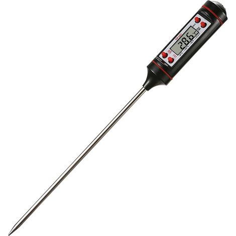 Thermomètre de cuisson à sonde, thermomètre à stylo en acier inoxydable (noir) (1/5)