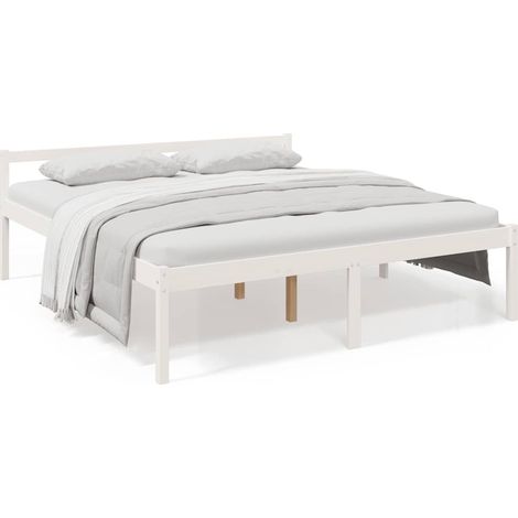 Maison Exclusive - Cama senior de matrimonio sin colchón blanco 1 (1/5)