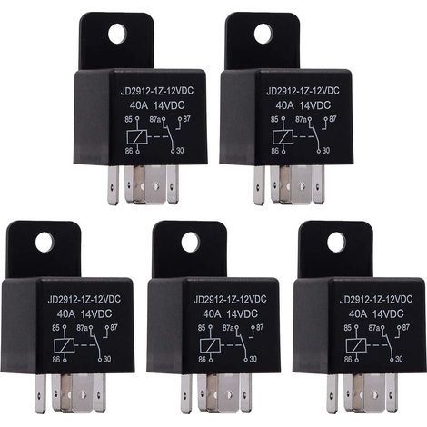 5 Pièces Relais 12V 40A 5 Broches Spdt, Modèle No .: JD2912-1Z-12VDC 40A 14VDC, Contacteur relais commutateur Power, Auto Commutateurs, Relais voiture (1/5)