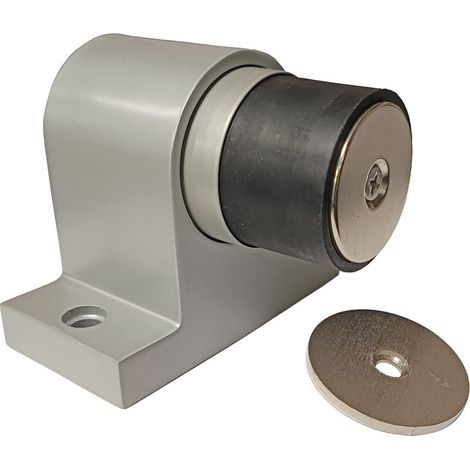 Tope de Suelo Magnético COLOR EPOXY (Blanco, Gris o Negro) «KLOSE besser» para Puertas Pesadas, todo en acero inoxidable 304.  Gris