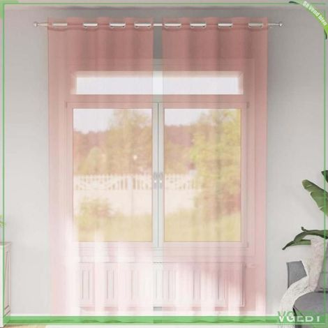 4102099 Rideaux en voile avec illets 2 pcs rose 140x260 cm (1/5)