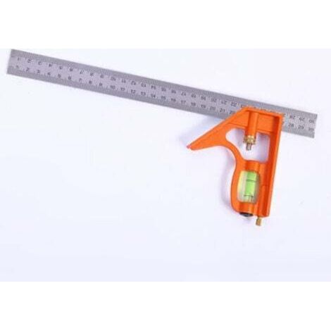 Équerre Combinée 300mm - Équerre à Combinaison Universelle et Précise en Métal avec Butée et Outil de Traçage - Outil de Mesure Professionnel (1/4)