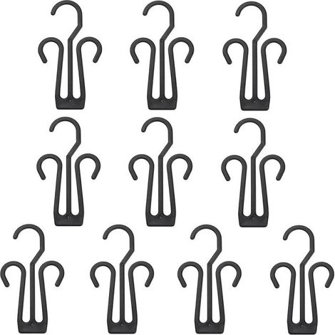 Lot de 10 cintres en plastique pour tongs, crochets de présentation de 16 x 8,5 cm, organisateurs de séchage légers pour sandales, placards et présentoirs de vente au détail (1/5)