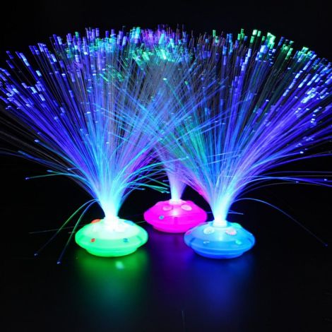Fibre Optique - Fleurs Lumineuses LED Tricolores - Cycle Automatique de Couleurs - Pour Décoration Intérieure - 1 Pièce (1/4)