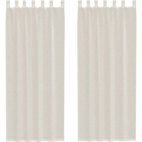 Maison Exclusive - Voile Vorhänge mit Lasche 2 Stk. Creme