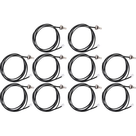 Lot de 10 sondes de température à thermistance NTC, tête hexagonale, câble de 1 mètre, filetage M8, 10 kΩ