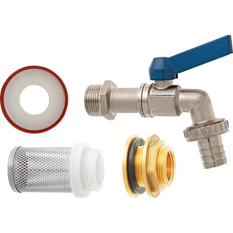 GEKA Regentonnen Anschluss Set (Größe 3/4“, Lochdurchmesser 34-37 mm, NW 19 mm)