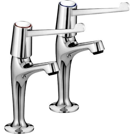 Bristan VAL2 HNK C 6 CD Lever High Neck Pillar Taps Chrome With 6in Levers & Ceramic Disc Valves (1/2)