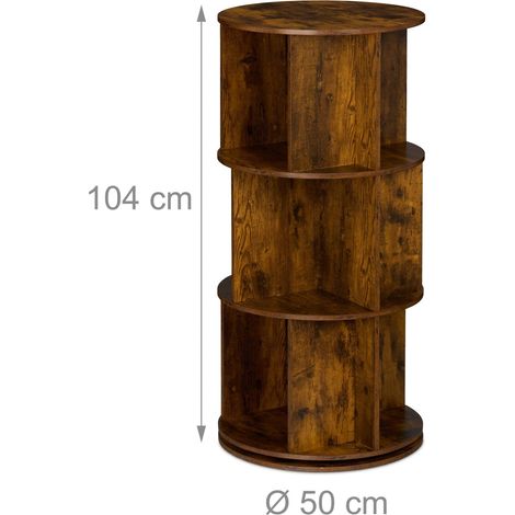 Estantería giratoria compacta diseño industrial salón oficina 104 x 50 cm de tablero de partículas marrón 130016452 (1/2)