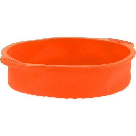 Moule à gâteau rond en silicone de 23 cm (9 pouces) antiadhésif, pour la cuisson du pain et la pâtisserie à domicile (orange) (1/5)
