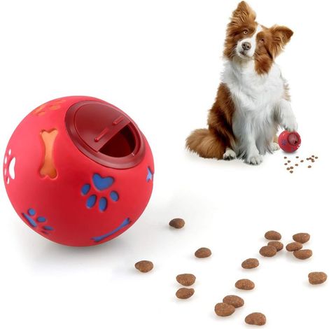 Balle de Nourriture pour Chien Jouet pour Chien Intelligence Distributeur de Nourriture pour Chien Puzzle Jeux d'Entraînement à Alimentation Lente (Rouge) (1/5)