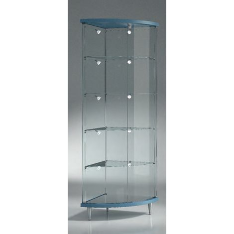 Vetrina Angolare Laccato in Cristallo Temperato H 190 cm