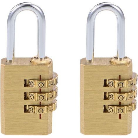 pièces. 3-Stellig Combinationsschloss Messing avec 3mm Schäkeldurchmesser (1/5)