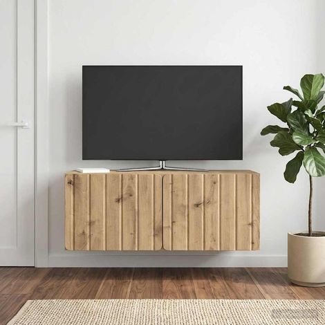 vidaXL Meuble TV mural 78,5 x 31 x 30 cm Chêne artisanal (1/5)