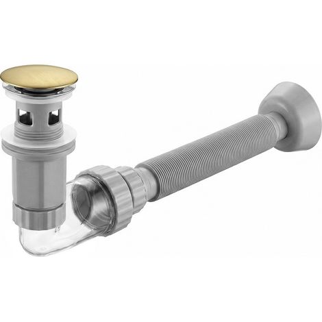 UNIVERSAL CLICK-CLACK WASHBASIN SIPHON REA FLOW BRUSH GOLD (1/5)