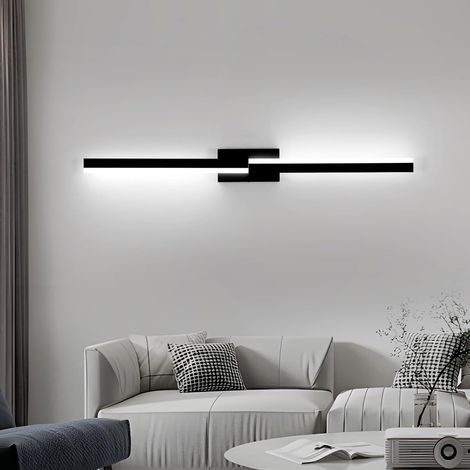Comely – Applique murale LED moderne 80 cm – Noir – 12W – 6500K blanc froid – Installation verticale/horizontale – Pour salon et entrée (1/5)