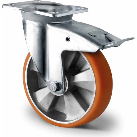 CASCOO Lenkrolle mit Totalfeststeller ø 200 mm Serie BAU5 Doppelkugellager K-Serie
