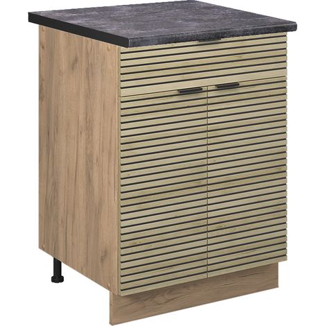 Muebles bajos  Fame-Line, Panel de roble, 60 cm con cajón, ET Antracita, Vicco