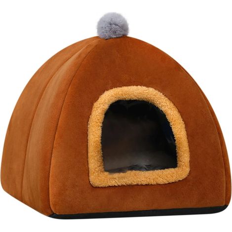 Tente universelle pour animaux de compagnie - Lit/Nid pour chat - Marron - Lavable en machine (1/5)