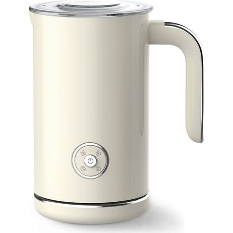 Mousseur à lait électrique 4 en 1, fonctionnement en un clic, infusion froide, chaude et chauffante, arrêt automatique, double couche, anti-brûlure, fouet antiadhésif avec capacité maximale de 240 ml, (1/5)